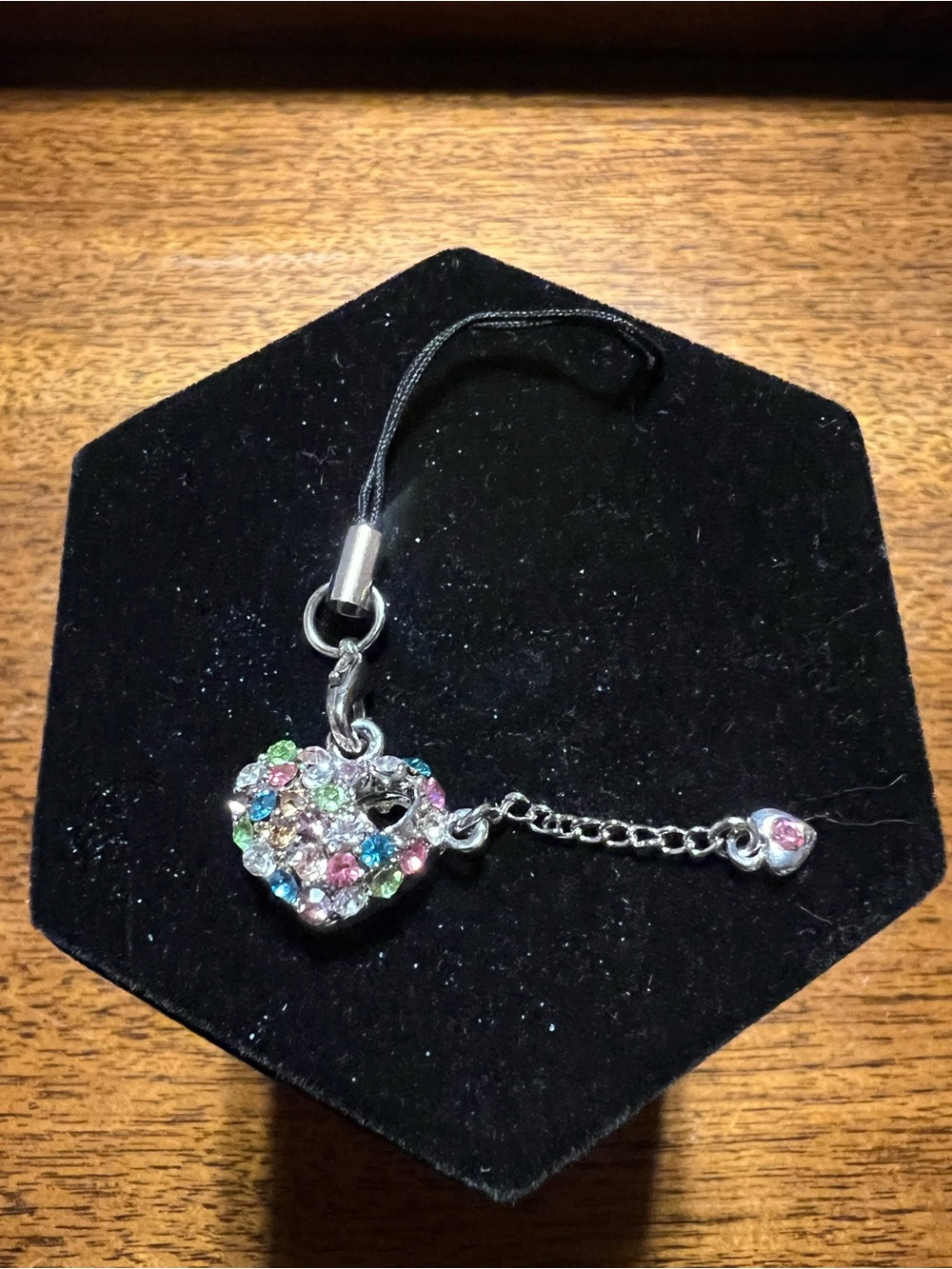 Adorable Rhinestone Heart Phone Accessory - Picture 3 of 3